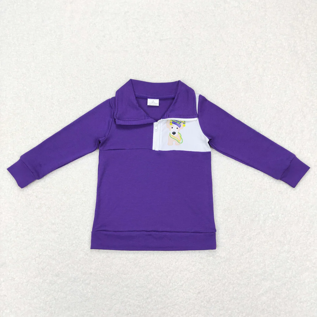 Sibling baby boys clothes mardi gras long sleeve tops