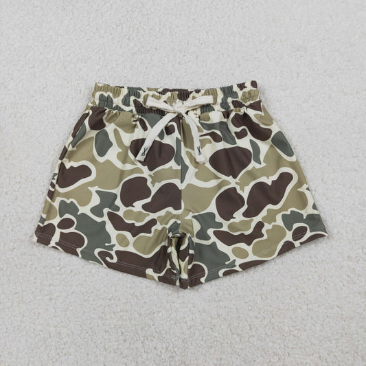 S0475 Baby Boys Green Camouflage Trunks Bottoms Swimsuits