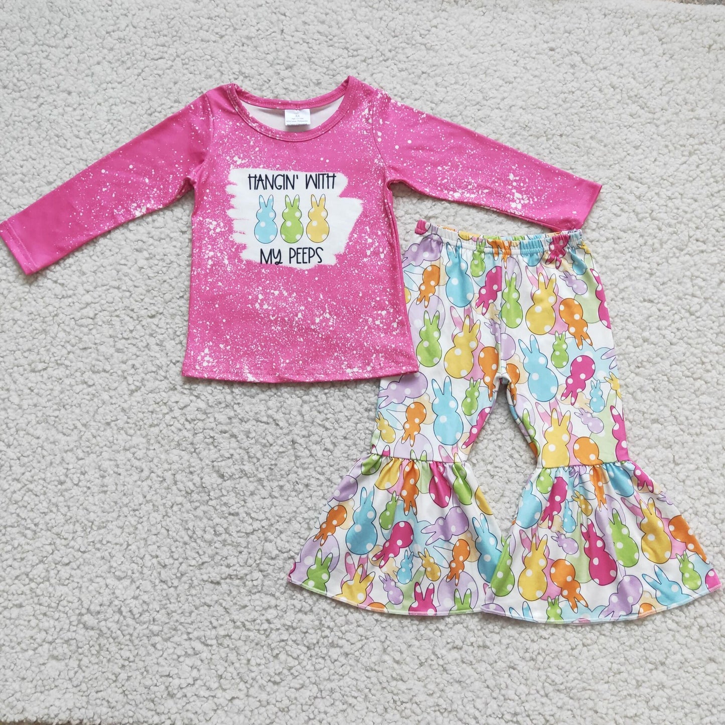 ANGIN WIT Three Rabbits pink long-sleeved suit