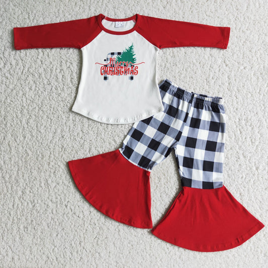 9.5 RTS NO MOQ ETA 5/7days Arrived 6 A12-15 CHRISTMAS Green Christmas tree red long-sleeved plaid pants
