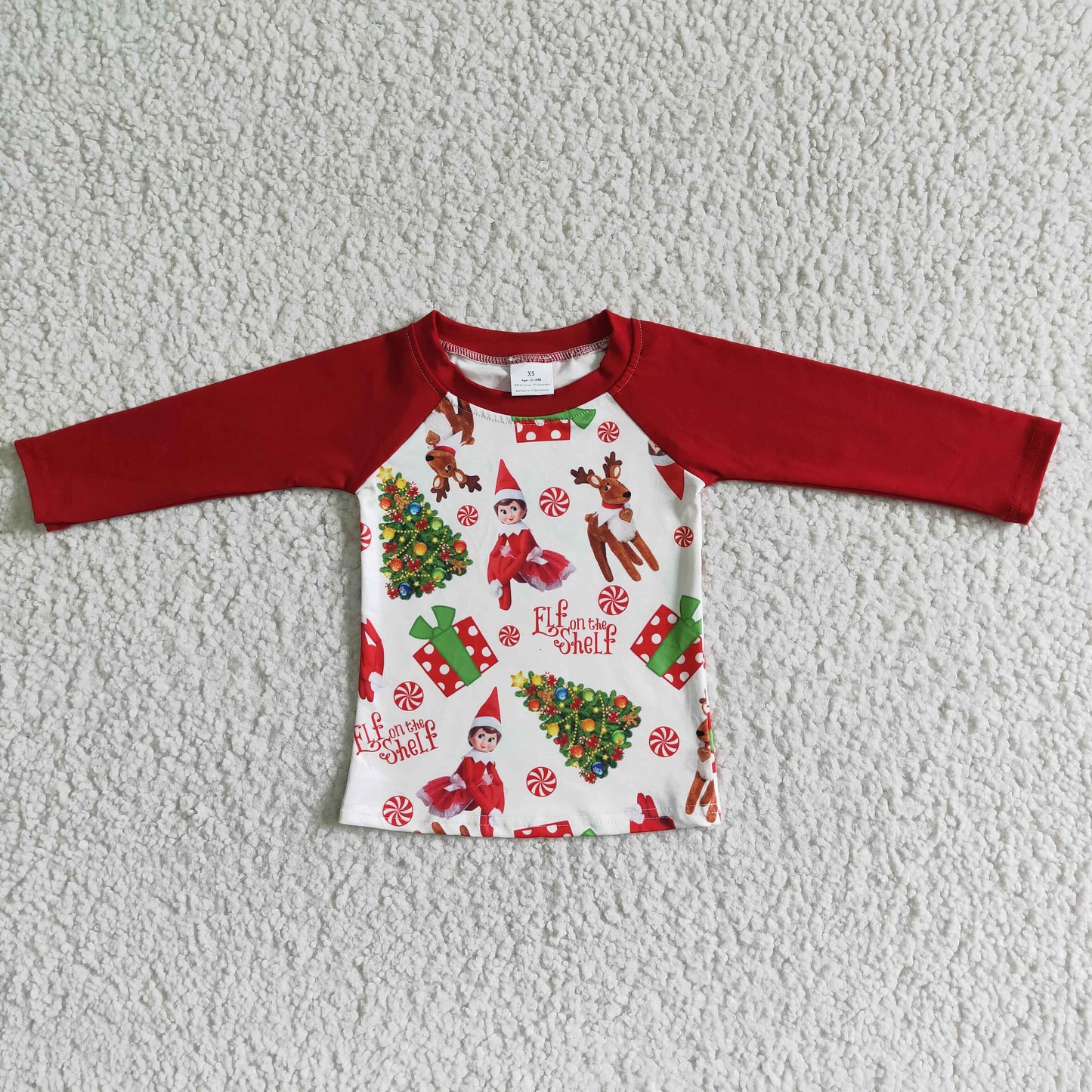 11.3 RTS NO MOQ（In Stock) 6 A12-21 christmas long t-shirt boys