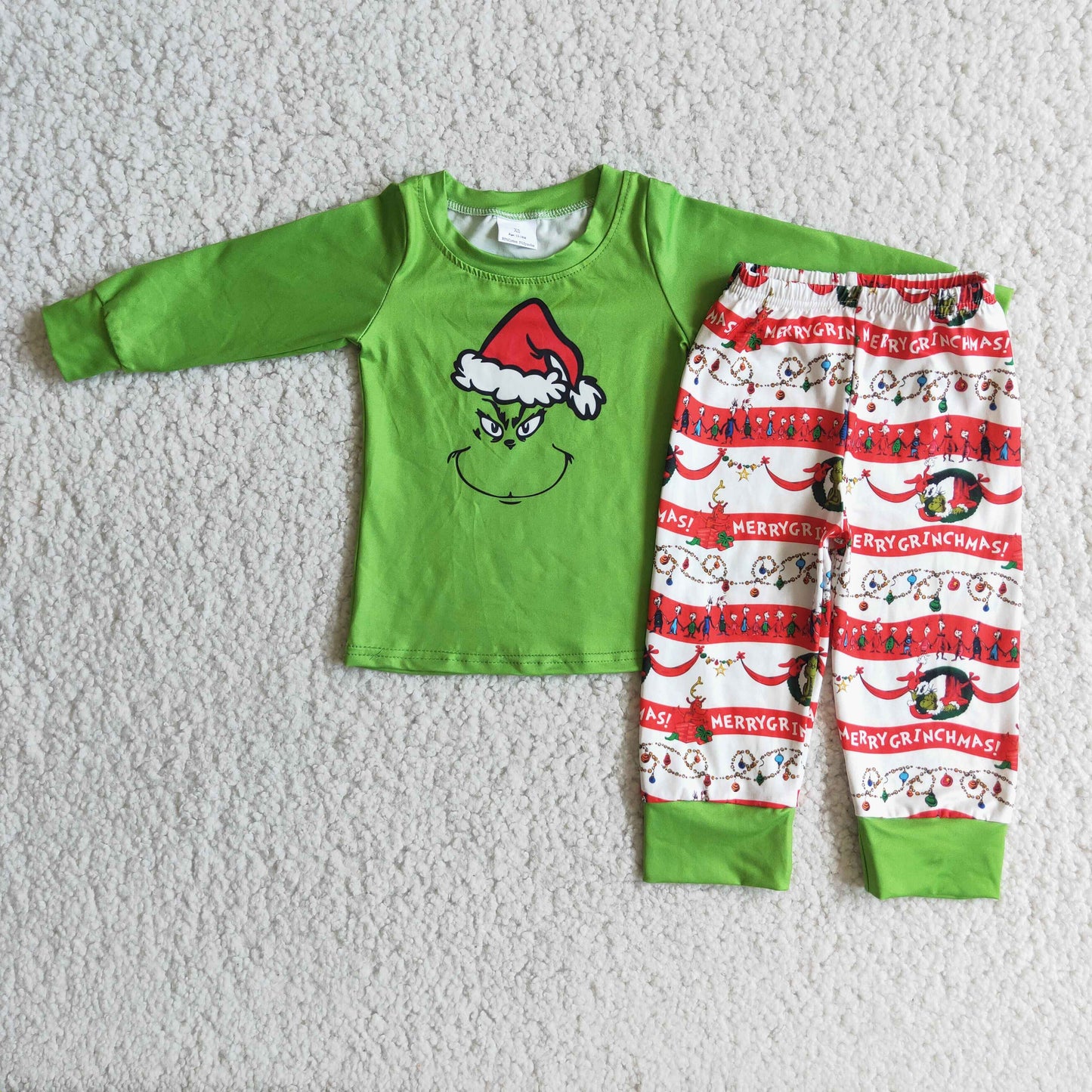 9.5 RTS NO MOQ ETA 5/7days arrived 6 A14-19 Kids Christmas Clothing Boys Long Sleeve Top And Long Pants Pajamas Cartoon Print