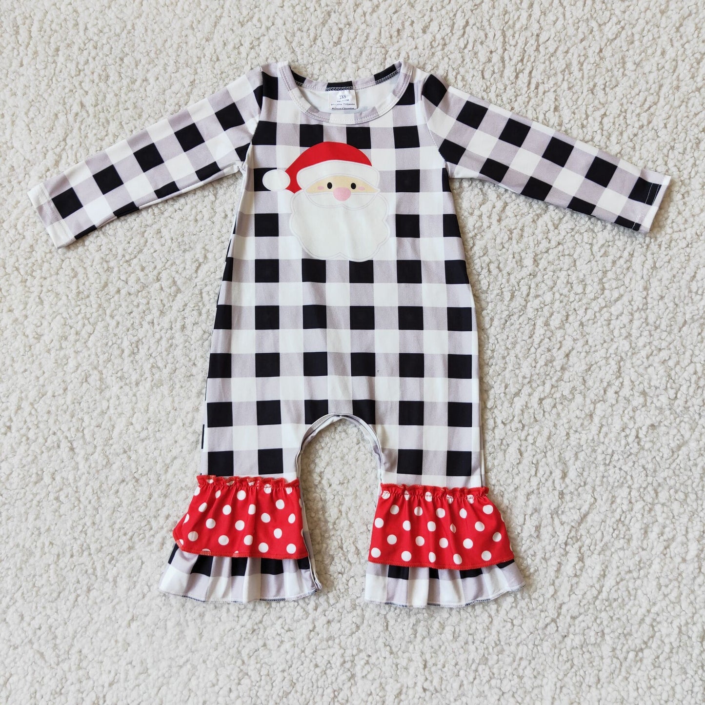 11.3 RTS NO MOQ（In Stock) 6 A15-5 baby Christmas romper long sleeve long pants baby girls romper milk silk cartoon print