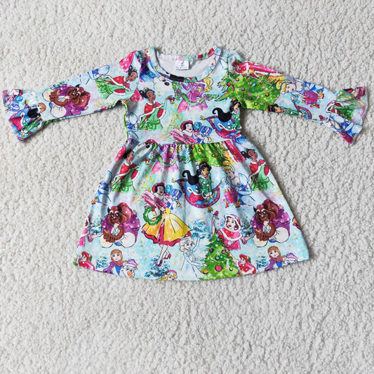 11.25 RTS NO MOQ（In Stock) 6 A16-17 Cartoon Long Sleeve Dress