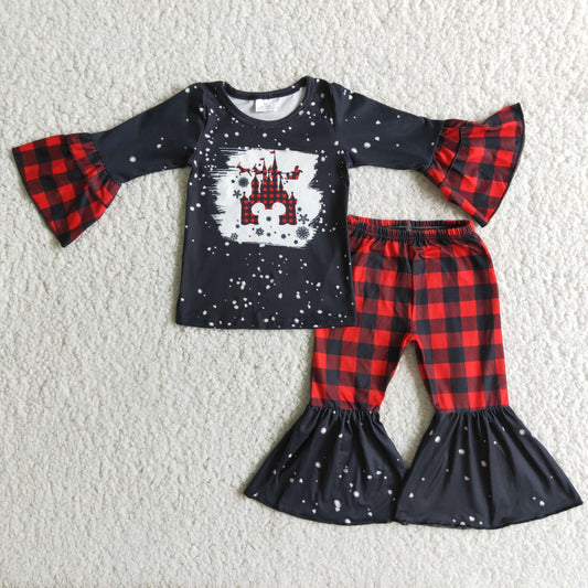 9.5 RTS NO MOQ ETA 5/7days Arrived 6 A16-19 Kids Clothing Girls Long Sleeve Top And Long Pants Cartoon Print