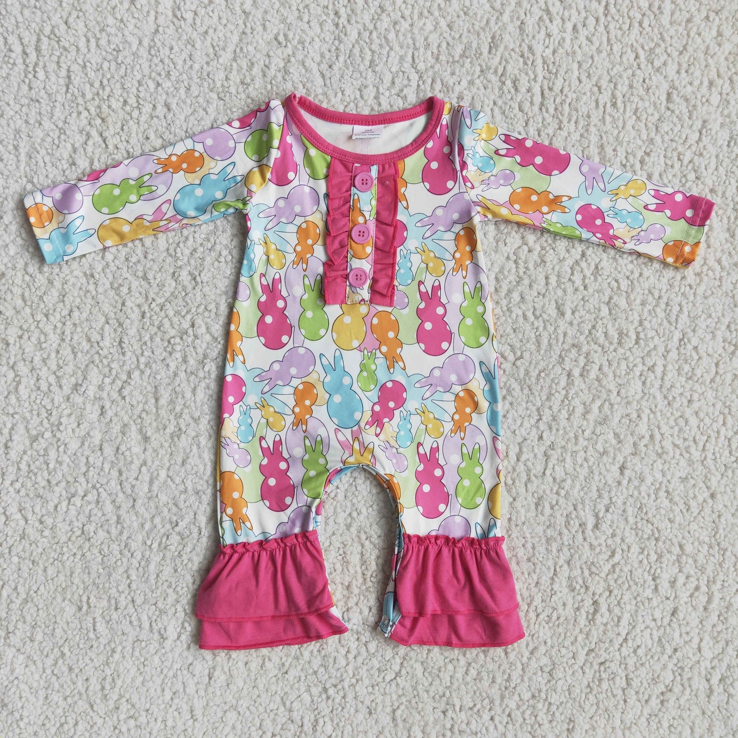 6 A19-18 Colorful rabbit long-sleeved onesie