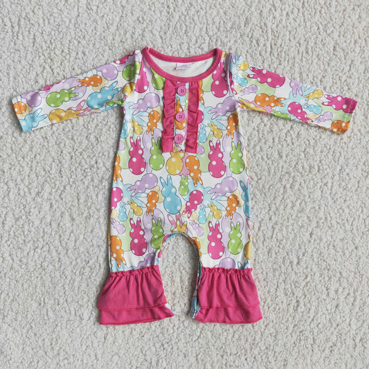 6 A19-18 Colorful rabbit long-sleeved onesie