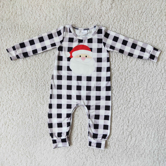 11.10 RTS NO MOQ（In Stock ) 6 A19-25 Boys Santa long sleeve romper