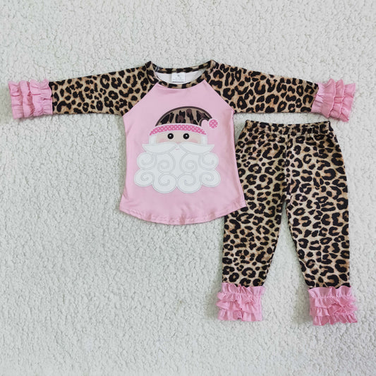 10.18 6 A22-12 Cute Santa Pink Leopard Suit