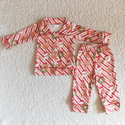 11.17 RTS NO MOQ（In Stock) 6 A22-19 Boys outfit Christmas Long Sleeve Long Pants Pajamas