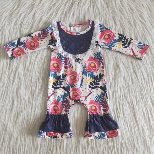 8.4 RTS NO MOQ（In Stock) 6 A25-17 Floral Long Sleeve Bodysuit