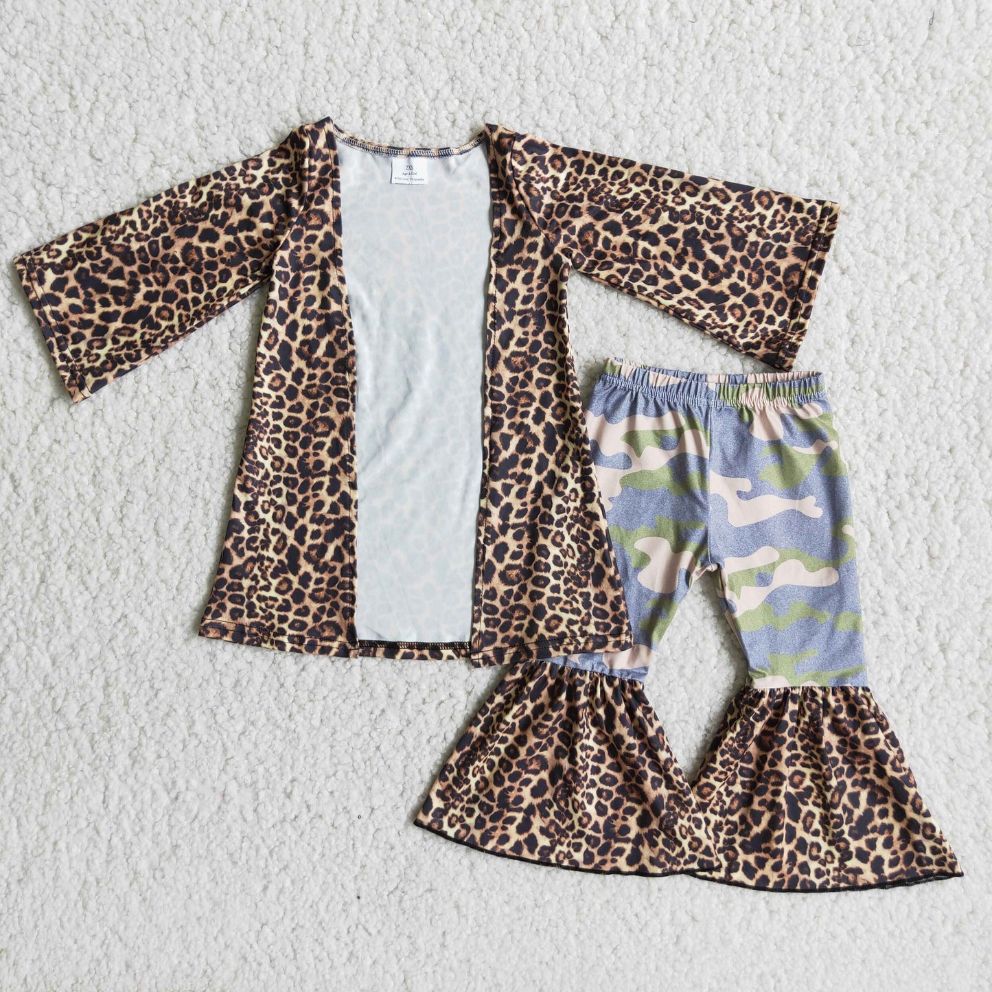 11.10 RTS NO MOQ（In Stock ) 6 A25-2 Leopard print jacket + camouflage leopard print pants suit