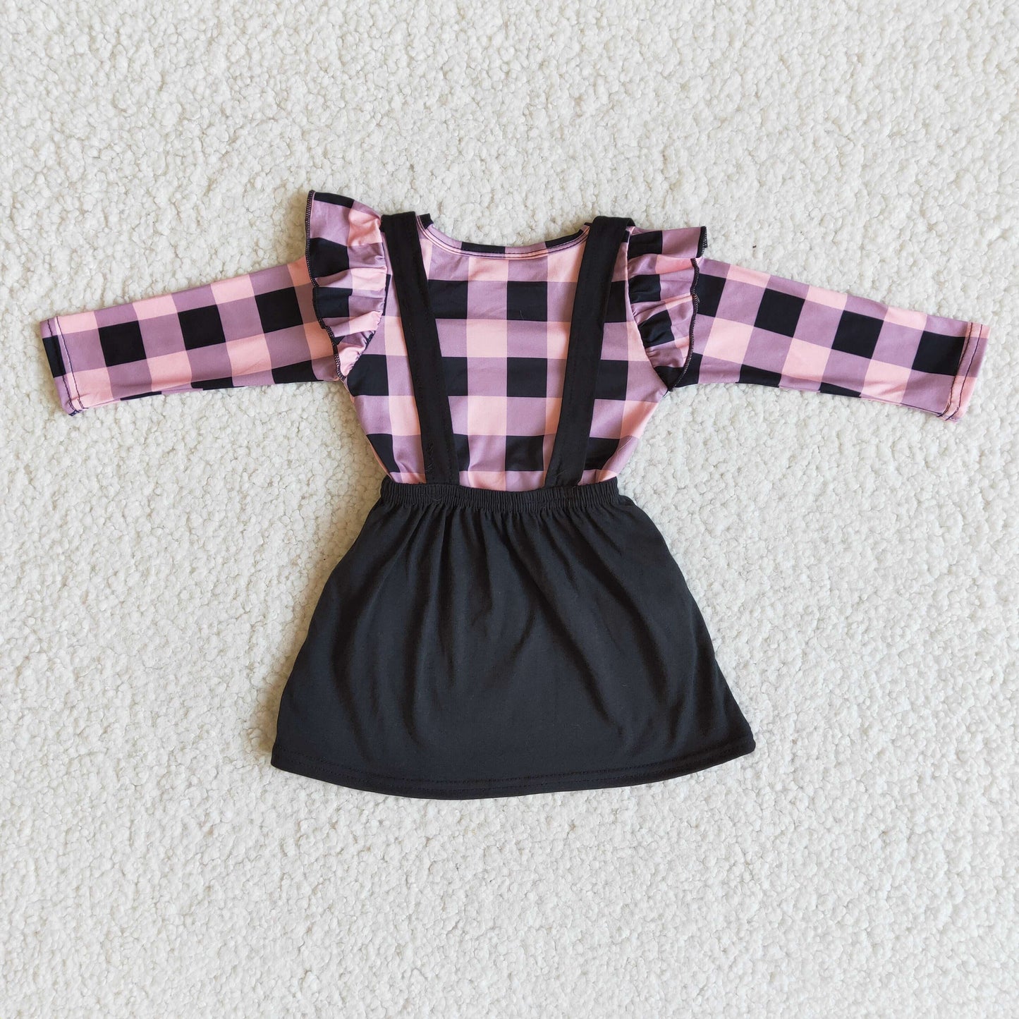 12.22 girl heart applique emboridery valentines day long sleeve set-promotion