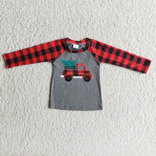 11.25 RTS NO MOQ（In Stock) 6 A33-2 Boy's Long Sleeve Top Car Print