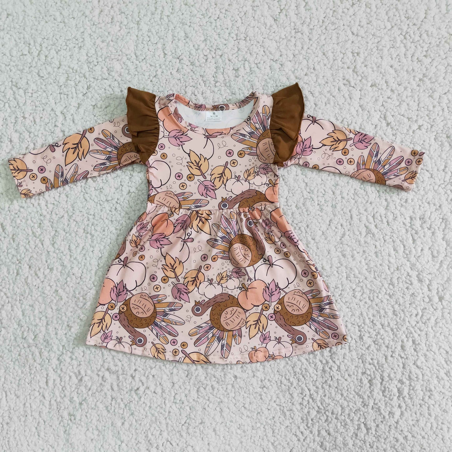 11.3 RTS NO MOQ（In Stock) 6 A6-11 Turkey Pumpkin Dress