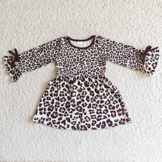 12.8 6 A6-13 baby girl clothes leopard winter long sleeve dress-promotion
