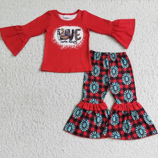 9.5 RTS NO MOQ ETA 5/7days arrived 6 A7-28 girls outfit long sleeve and long pants cartoon print