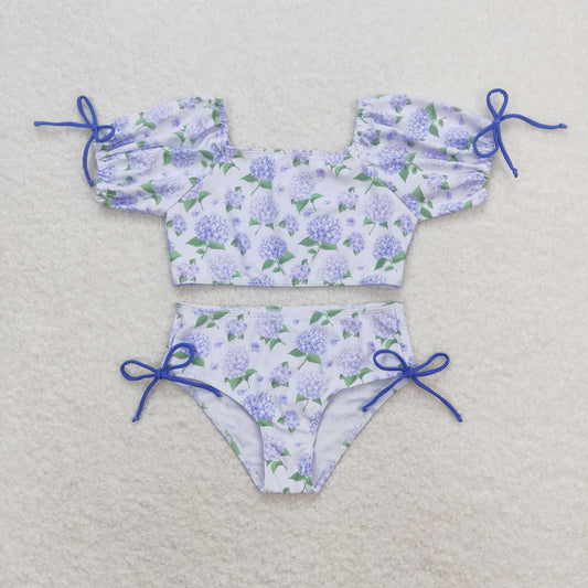 S0330 Flowers Purple flowers swimsuit