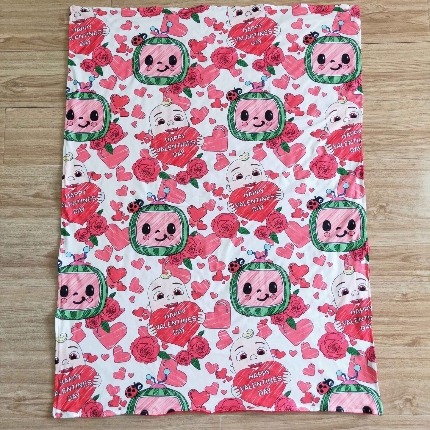 RTS NO MOQ（In Stock ) 6 B2-18 valentine baby love heart red blanket