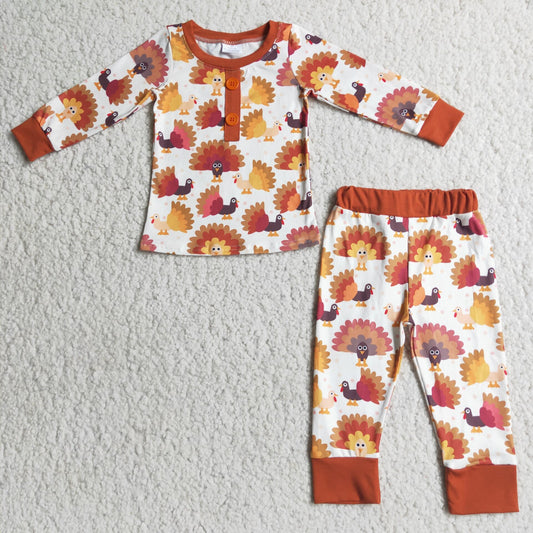 6 B3-3 2pcs Thankgiving long sleeve match boy's outfits