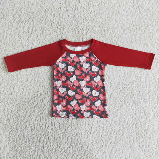 12.22 6 B3-4 boy valentine's day heart long sleeve shirt-promotion