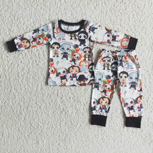 8.25 6 B4-4 halloween long sleeve pajama set