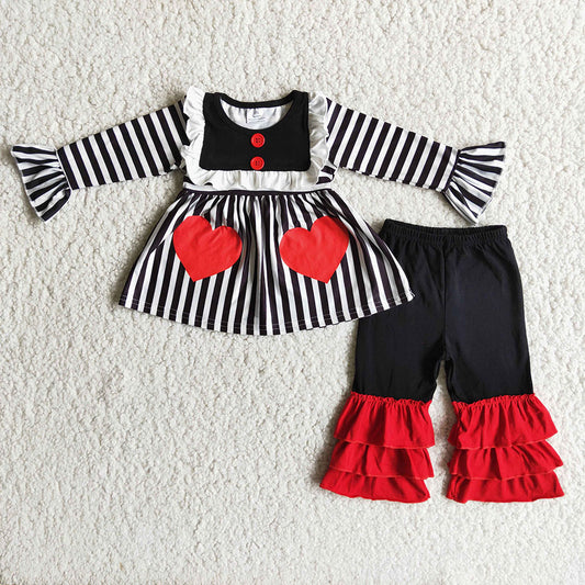 RTS NO MOQ(In Stock) baby girl clothes love long sleeve pants sets-promotion
