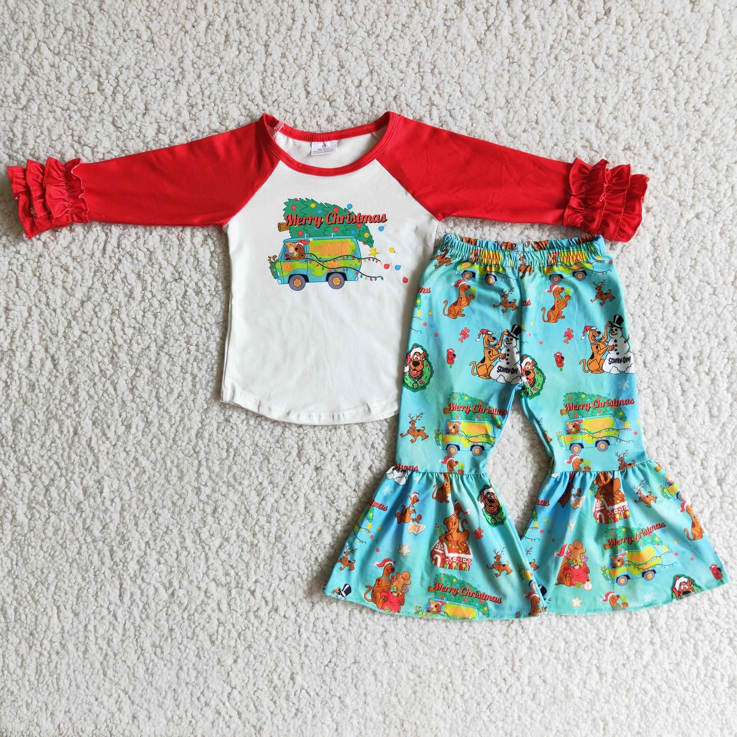 12.2 6 B7-4 Merry Christmas Girls Dog Car Bell Outfit