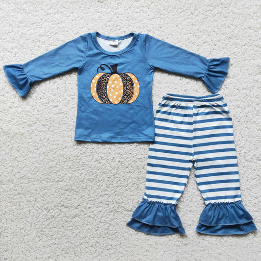 8.4 RTS NO MOQ（In Stock) 6 C10-39 Blue Pumpkin Stripe Set