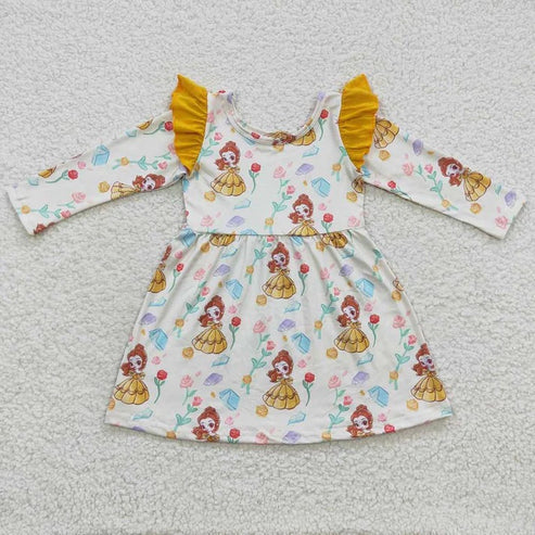 6.26 Sibling Baby Girls Princess Ruffle Long Sleeve Dresses