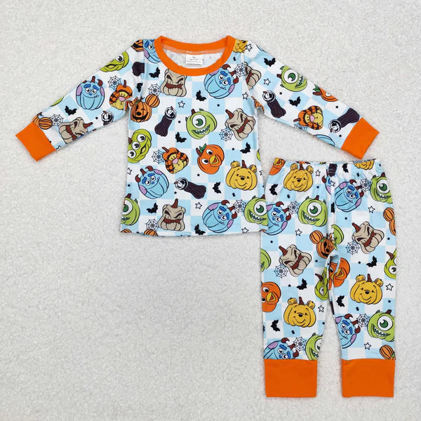 BLP0809 Baby Boys Pumpkin Halloween Top Pants Pajamas Clothes Set