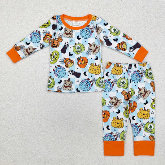 BLP0809 Baby Boys Pumpkin Halloween Top Pants Pajamas Clothes Set