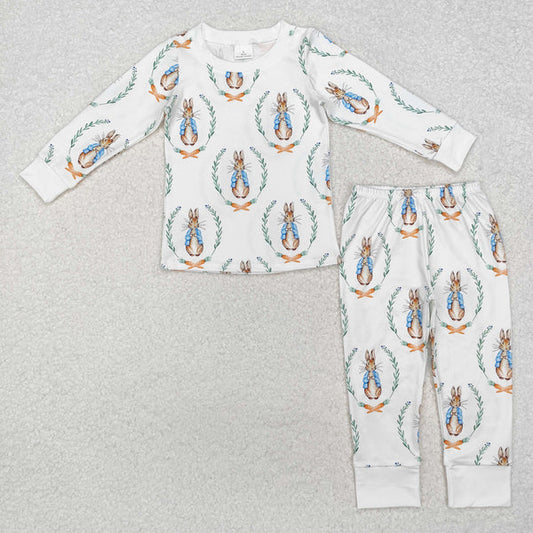 BLP1029 Baby Boys Easter Rabbits Shirt Pants Pajamas Clothes Set