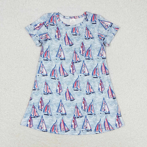 L-3.8 Sibling Baby Girls Summer Fashion Knee Length Dresses