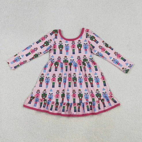 11.1  Sibling Baby Boys Girls Soldiers Checked Christmas Ruffle Knee Length Dress Pajamas Sets Footie Rompers