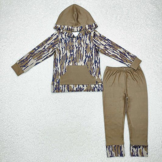 BLP0961 Baby Boys Bottomland Camo Hooded Top Pants Clothes Set