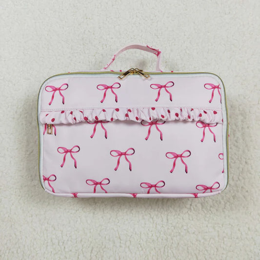 BA0234 Pink dinner box bag with bow design