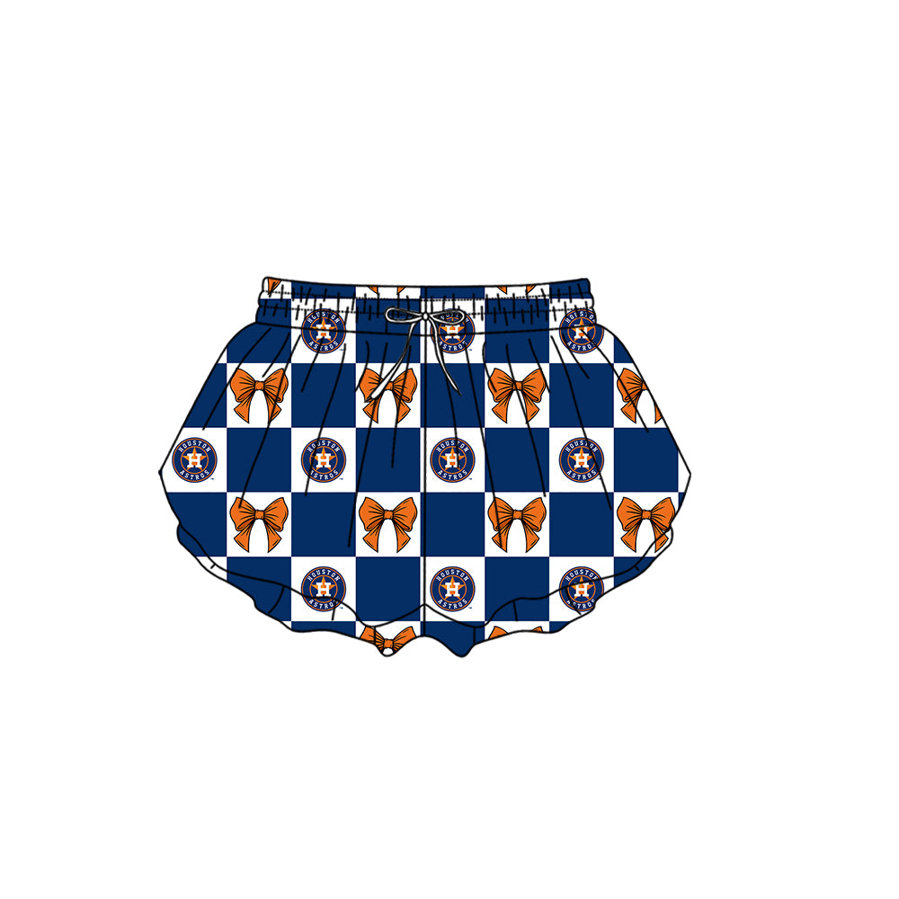 Custom Milk Silk Order MOQ:3 or 5 pcs Each Design Team State Girl Summer Bow Blue Sleeveless Skirts Sets 3 and dress and shorts-26.1.21