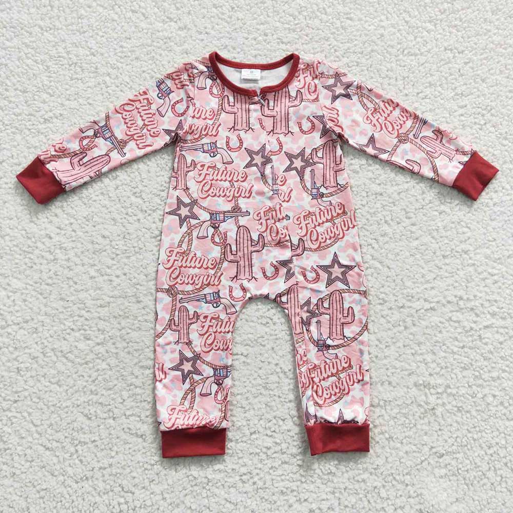 Baby Kids Fall Printed Zip Rompers