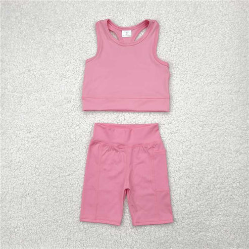 5.3 Sibling Baby Girls Athletic Active Wear Top Shorts Clothes Sets