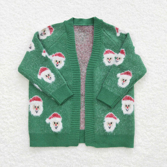 GT0357 Santa green long-sleeved sweater cardigan