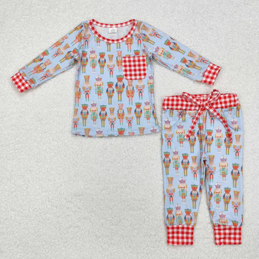 BLP0521 Baby Boys Christmas Soldier Top Pants Pajamas Clothes Set