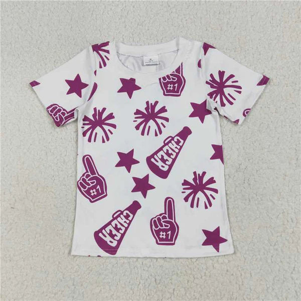 7.25 8 Colors Sibling Baby Girls Cheer Team Tee Shirts Tops