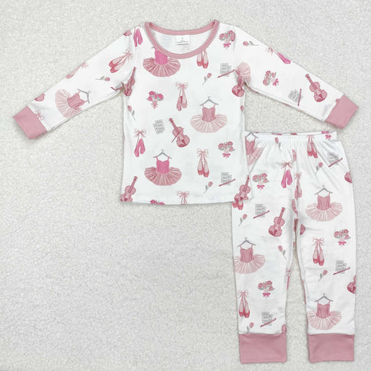 GLP2023 Baby Girls Pink Music Dance Shirt Pants Pajamas Clothes Set