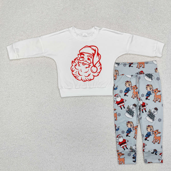 BLP1003 Baby Boys Christmas Santa Shirt Pants Outfits Clothes Set