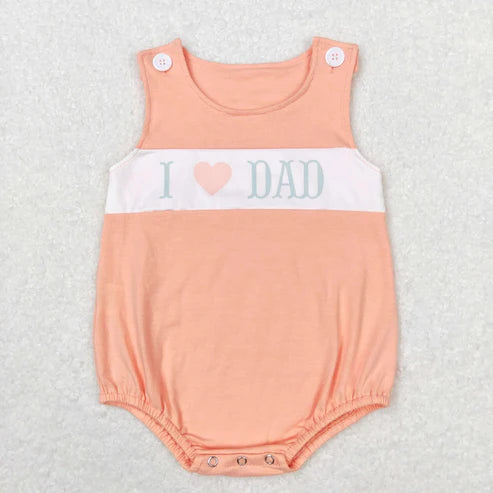 5.21 Sibling Baby Kids I Love Dad Flowers Leopard Ruffle Summer Rompers