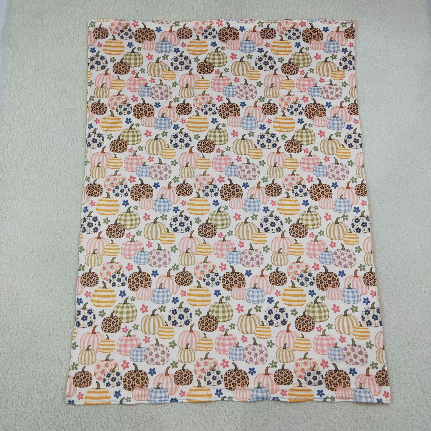 BL0252 Baby Kids Girls Flowers Pumpkins Fall Blankets