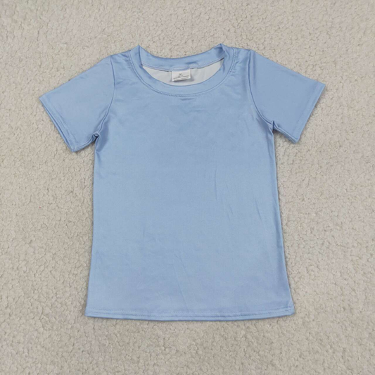 BT1761 Kids Baby Boys Blue Short Sleeve Dogs Fishing Hunting T-shirts Top