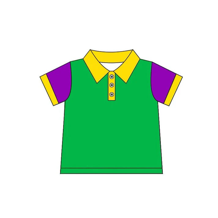 7.21 BT1030 Baby Boys Mardi Gras Green Short Sleeve Tee Shirts Tops Preorder