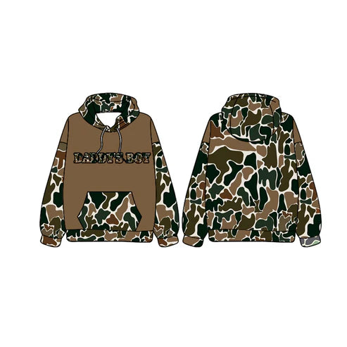 7.17 BT0981 Baby Boys Daddy's Boy Hunting Brown Camo Hooded Tops preorder